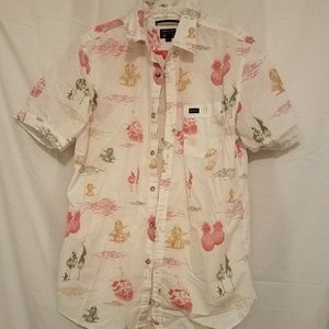 RVCA short-sleeve button-up shirt.